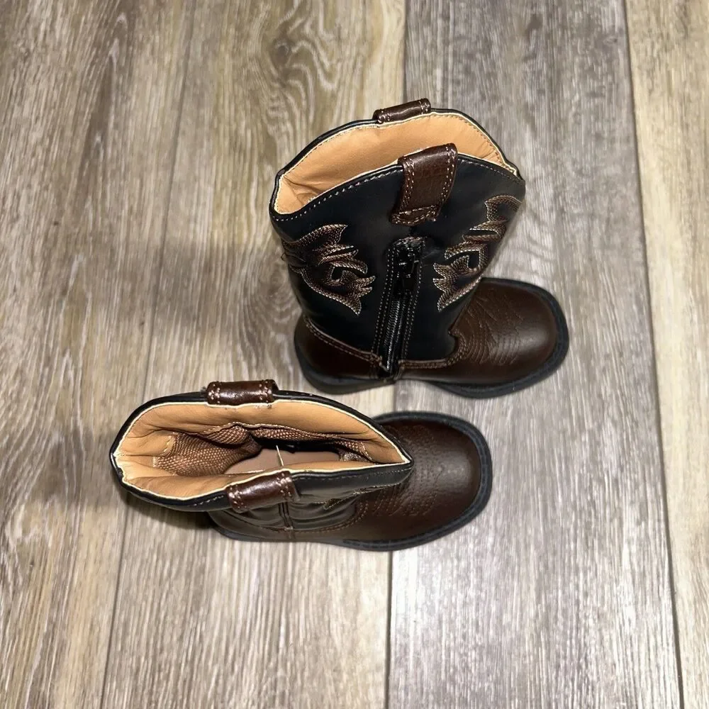 Austin Trading Co Kids Infant Youth US Size 6 Brown Black Western Style Boots